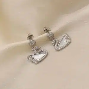 Mother Of Pearl Swan Earrings