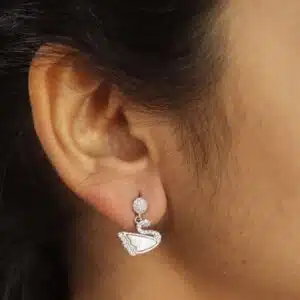 Mother Of Pearl Swan Earrings