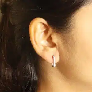 Silver Zircon Abstract Earrings