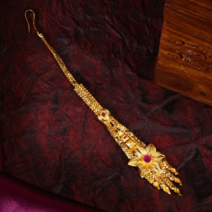 Red Stone Mang Tika – Traditional one gram gold-plated Finish